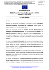 Statement by the French EU Presidency in response to the statement by the Delegation of the Russian Federation