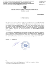 Response by the Delegation of Portugal to the Questionnaire on Participating States’ Policy and/or National Practices and Procedures for the Export of Conventional Arms and Related Technology