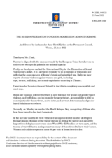 Statement by the Delegation of Norway on the Russian Federation’s ongoing aggression against Ukraine