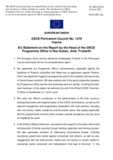 Statement by the French EU Presidency in response to the report by the Head of the OSCE Programme Office in Nur-Sultan, Dr. Volker Frobarth