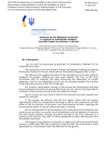 Statement by the Delegation of Ukraine in response to the report by the OSCE Project Co-ordinator in Ukraine, Ambassador Henrik Villadsen