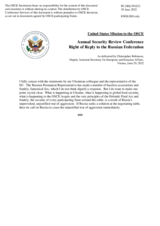 Right of Reply to the Russian Federation