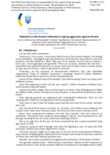 Statement by the Delegation of Ukraine on the Russian Federation’s ongoing aggression against Ukraine