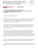 Statement by the Delegation of Canada on the Russian Federation’s ongoing aggression against Ukraine