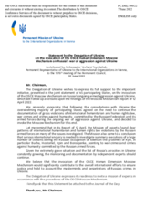 Statement by the Delegation of Ukraine on the invocation of the Moscow Mechanism to address the human rights and humanitarian impacts of Russia’s invasion of and acts of war against Ukraine