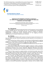 Statement by the Delegation of Ukraine in response to the report by the Director of the OSCE Office for Democratic Institutions and Human Rights (ODIHR), Mr. Matteo Mecacci