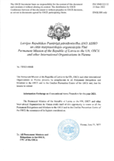 Information Exchange by the Delegation of Latvia on Conventional Arms Transfer Information Exchange by the Delegation of Latvia on Conventional Arms Transfer