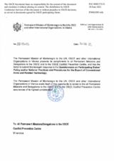 Response by the Delegation of Montenegro to the Questionnaire on Participating States’ Policy and/or National Practices and Procedures for the Export of Conventional Arms and Related Technology