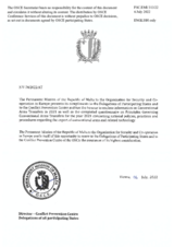 Response by the Delegation of Malta to the Questionnaire on Participating States’ Policy and/or National Practices and Procedures for the Export of Conventional Arms and Related Technology Response by the Delegation of Malta to the Questionnaire on Participating States’ Policy and/or National Practices and Procedures for the Export of Conventional Arms and Related Technology