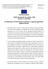 Statement by the Czech EU Presidency on the Russian Federation’s ongoing aggression against Ukraine