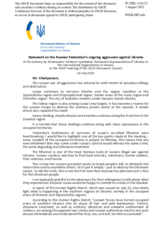 Statement by the Delegation of Ukraine on the Russian Federation’s ongoing aggression against Ukraine