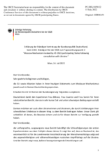 Erklärung der Ständigen Vertretung der Bundesrepublik Deutschland, beim 1382. Ständigen Rat der OSZE