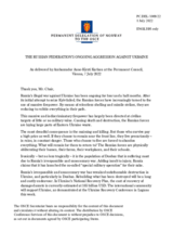 Statement by the Delegation of Norway on the Russian Federation’s ongoing aggression against Ukraine