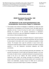 Statement by the Czech EU Presidency on recent developments in the Karakalpakstan region of Uzbekistan