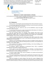 Statement by the Delegation of Ukraine on the Russian Federation’s ongoing aggression against Ukraine: intensified attacks on civilians and civilian infrastructure