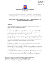 Statement by the Delegation of Norway on the Russian Federation’s ongoing aggression against Ukraine: intensified attacks on civilians and civilian infrastructure