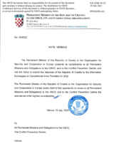 Information Exchange by the Delegation of Croatia on Conventional Arms Transfer Information Exchange by the Delegation of Croatia on Conventional Arms Transfer
