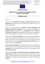 Statement by the French EU Presidency in response to the statement by the Delegation of the Russian Federation