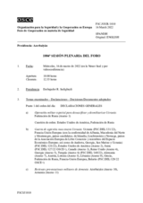 Diario de la 1004ª Sesión plenaria del Foro de Cooperación en materia de Seguridad 