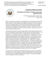Statement by the Delegation of the United States of America on the Russian Federation’s ongoing aggression against Ukraine: attacks on civilians, civilian infrastructure and violations of humanitarian law