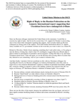 Statement by the Delegation of the United States of America in response to the statement by the Delegation of the Russian Federation