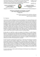 Statement by the Czech EU Presidency on recent military provocations by the armed forces of Armenia and non-implementation by Armenia of its obligations under the trilateral statements