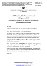 Statement by the Delegation of Portugal on the Russian Federation’s ongoing aggression against Ukraine