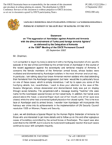 Statement by the Delegation of Armenia on the aggression of Azerbaijan against Artsakh and Armenia with the direct involvement of Turkey and foreign terrorist fighters