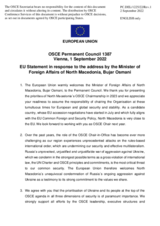 Statement by the Czech EU Presidency in response to the presentation of priorities of the incoming Chairmanship 2023