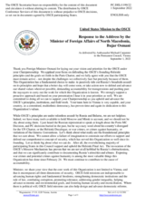 Statement by the Delegation of the United States of America in response to the presentation of priorities of the incoming Chairmanship 2023