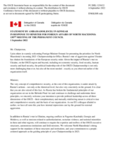 Statement by the Delegation of Canada in response to the presentation of priorities of the incoming Chairmanship 2023
