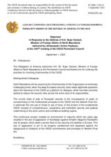 Statement by the Delegation of Armenia in response to the presentation of priorities of the incoming Chairmanship 2023