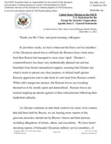 Statement by the Delegation of the United States of America on the Russian war of aggression against Ukraine