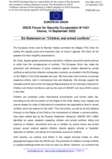 Statement by the Czech EU Presidency on the security dialogue on “Children and Armed Conflict”