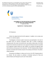 Opening statement by the Delegation of Ukraine