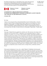 Statement by the Delegation of Canada on the Russian Federation’s ongoing aggression against Ukraine, including illegal attempts to legalize the occupation of the eastern Ukraine