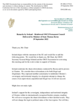 Statement by the Delegation of Ireland on the Russian Federation’s ongoing aggression against Ukraine