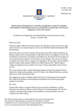 Statement by the Delegation of Norway, also on behalf of Iceland, on the Russian Federation’s ongoing aggression against Ukraine: intensified, indiscriminate and asymmetrical military attacks on Ukraine’s civilian population