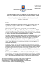 Statement by the Delegation of Norway in response to the report by the Director of the Office for Democratic Institutions and Human Rights (ODIHR), Mr. Matteo Mecacci
