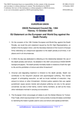 Statement by the Czech EU Presidency on the European and World Day against the Death Penalty, observed on 10 October 2022
