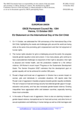Statement by the Czech EU Presidency on the International Day of the Girl Child, observed on 11 October 2022