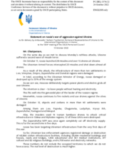 Statement by the Delegation of Ukraine on the Russian Federation’s ongoing aggression against Ukraine