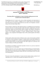 Statement by Ms. Almira Xhembulla, Vice-Minister, Ministry of Environment & Tourism