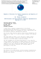 Statement by H.E. Mr. Thomas Blomqvist, Minister for Nordic Cooperation and Equality