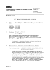 Diario de la 1377ª Sesión plenaria del Consejo Permanente 