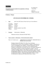 Journal de la 1376ème séance plénière du Conseil