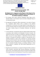 Statement by the French EU Presidency in response to the report by the Head of the OSCE Programme Office in Bishkek, Ambassador Alexey Rogov, and by the Director of the OSCE Academy in Bishkek, Dr. Alexander Wolters