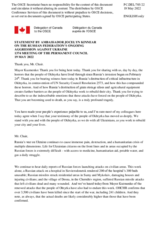 Statement by the Delegation of Canada on the Russian Federation’s ongoing aggression against Ukraine