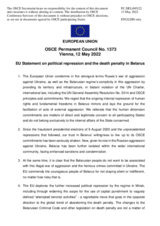 Statement by the French EU Presidency on the political repression and the death penalty in Belarus