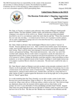 Statement by the Delegation of the United States of America on the Russian Federation’s ongoing aggression against Ukraine